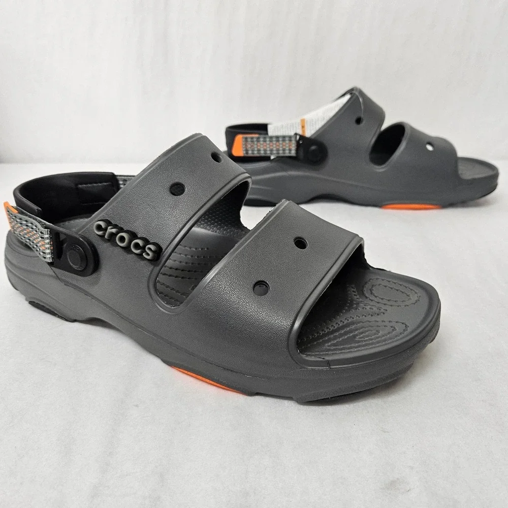 Crocs Classic All-Terrain Sandal 207711-0DA Slate Grey Black Orange Mens Size 11